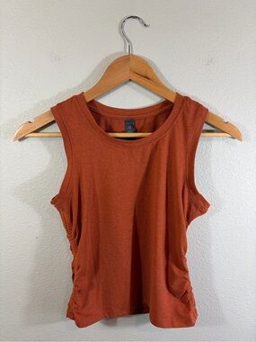 Zobha Rust-Orange Tank w/ adjustable side cinch